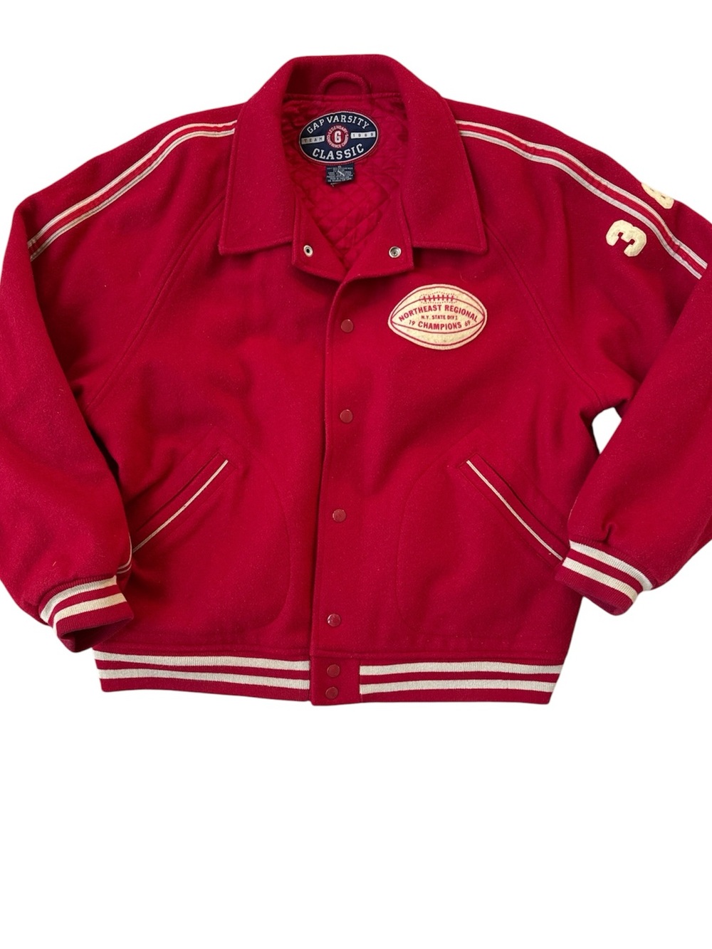 GAP VINTAGE RED VARSITY JACKET!!